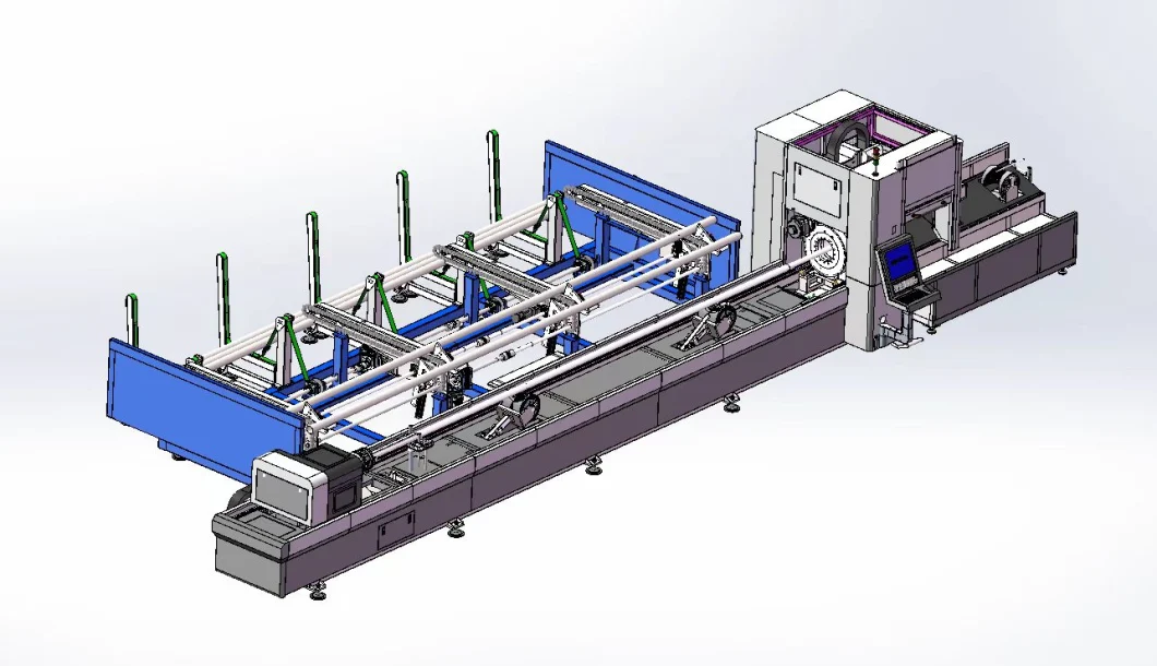 Fibre Laser Pipe Tube Cutting Machine CNC Sheet Metal Cutting with Pneumatic Chuck for Sale